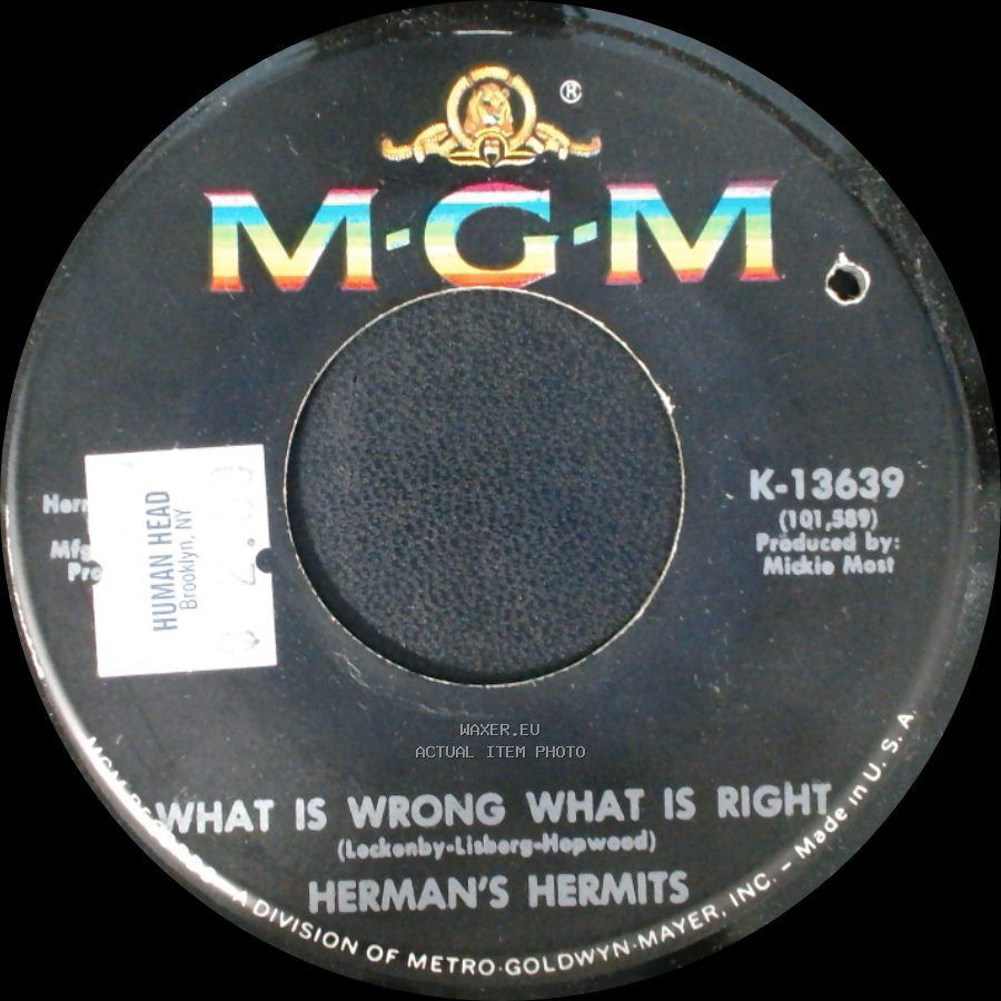 Herman's Hermits - What Is Wrong What Is Right / East West side A