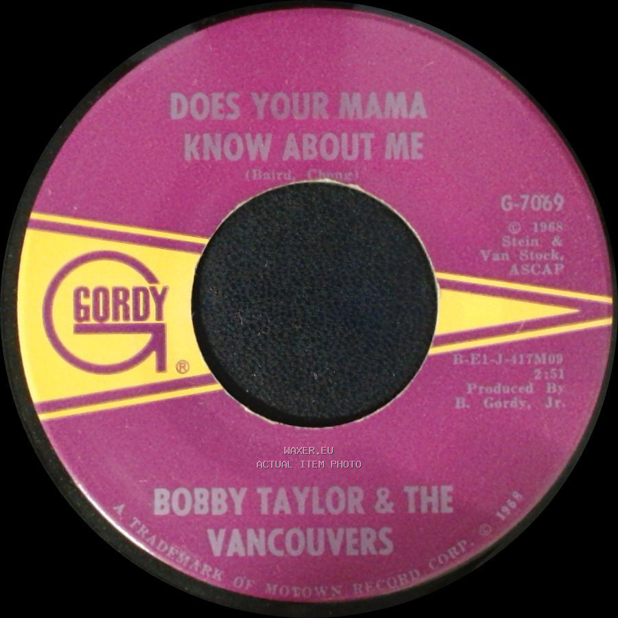 Bobby Taylor & The Vancouvers - Fading Away / Does Your Mama Know About Me side B