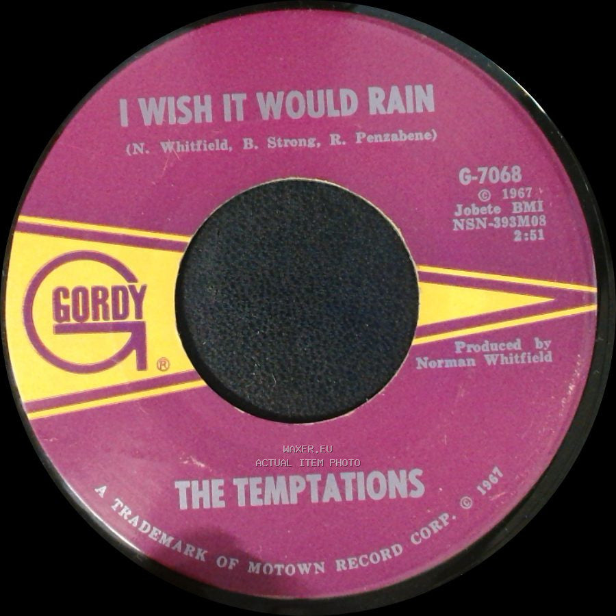 The Temptations - I Truly, Truly Believe / I Wish It Would Rain side B