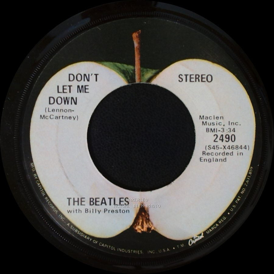 The Beatles With Billy Preston - Get Back / Don't Let Me Down side B