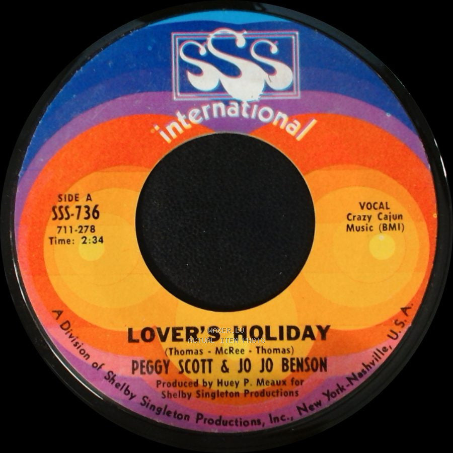Peggy Scott & Jo Jo Benson - Lover's Holiday / Here With Me side A