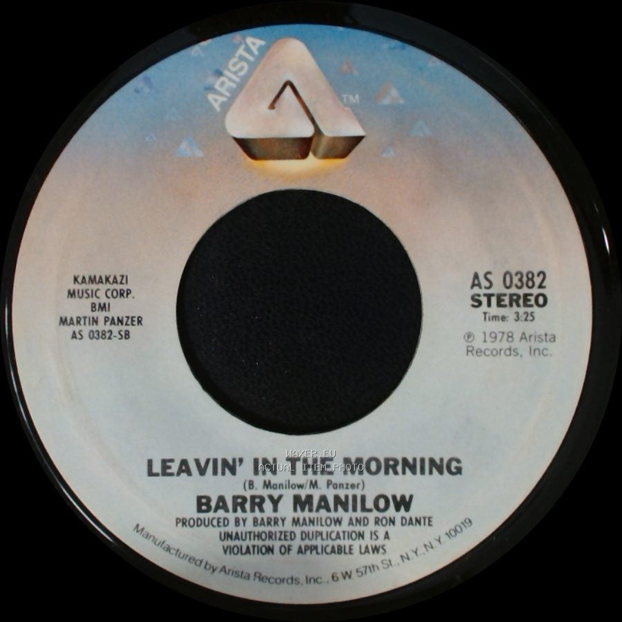Barry Manilow - Somewhere In The Night / Leavin' In The Morning side B
