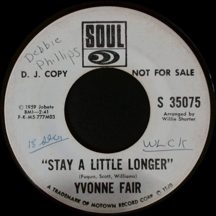 Yvonne Fair - Stay A Little Longer / Stay A Little Longer side A