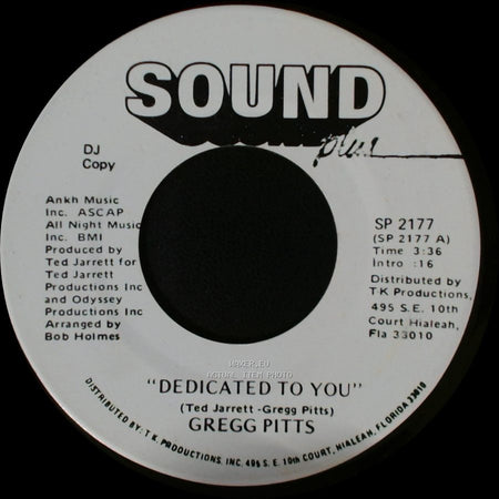Gregg Pitts - Dedicated To You / Back To Back side A
