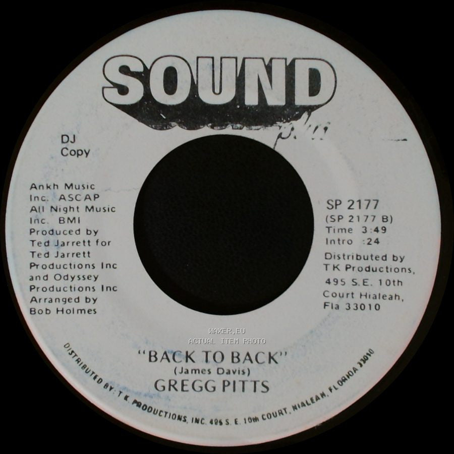 Gregg Pitts - Dedicated To You / Back To Back side B