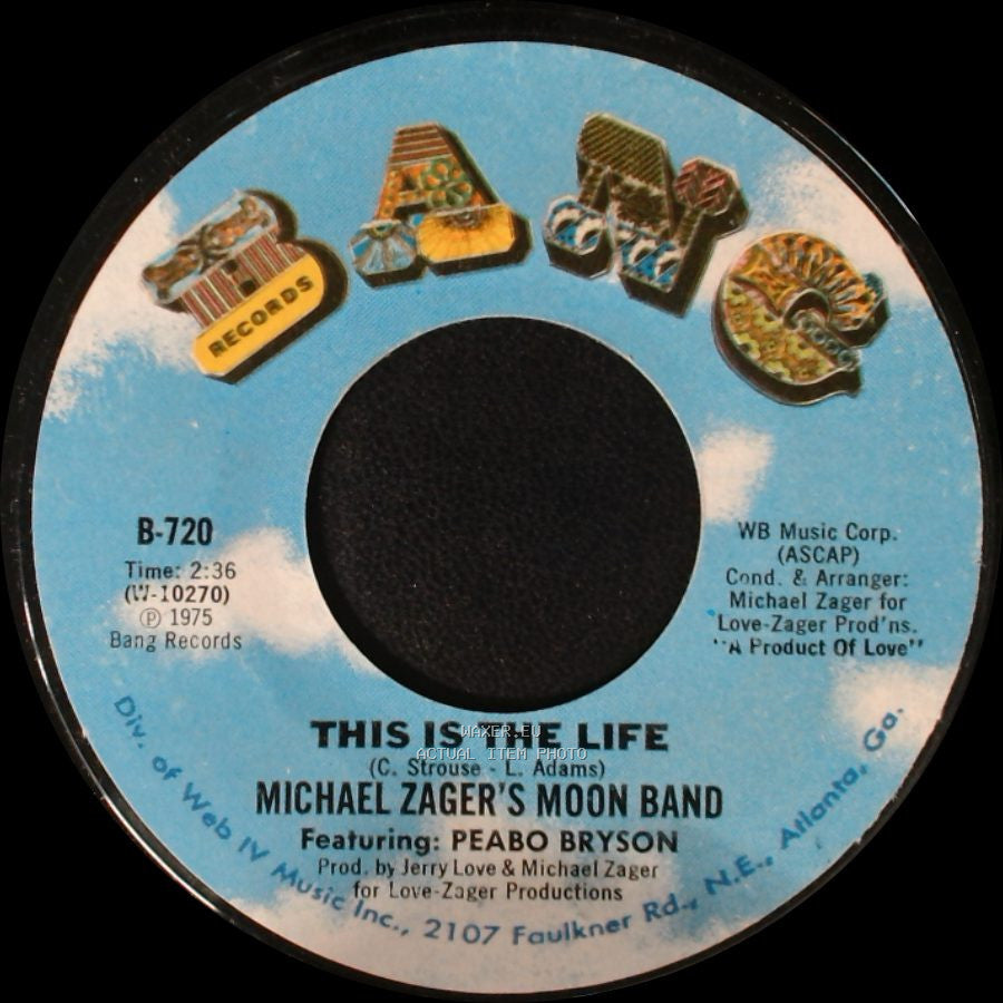 Michael Zager's Moon Band / Michael Zager's Moon Band Featuring: Peabo Bryson - This Is The Life / Do It With Feeling side A