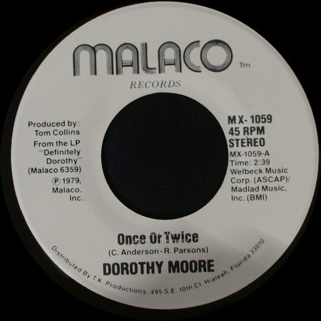 Dorothy Moore - Love Me / Once Or Twice side A