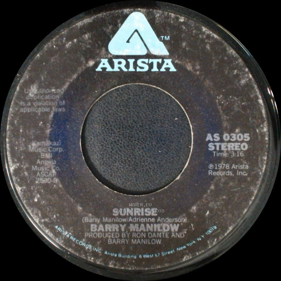Barry Manilow - Can't Smile Without You / Sunrise side B