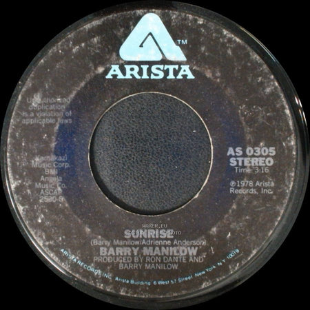 Barry Manilow - Can't Smile Without You / Sunrise side B