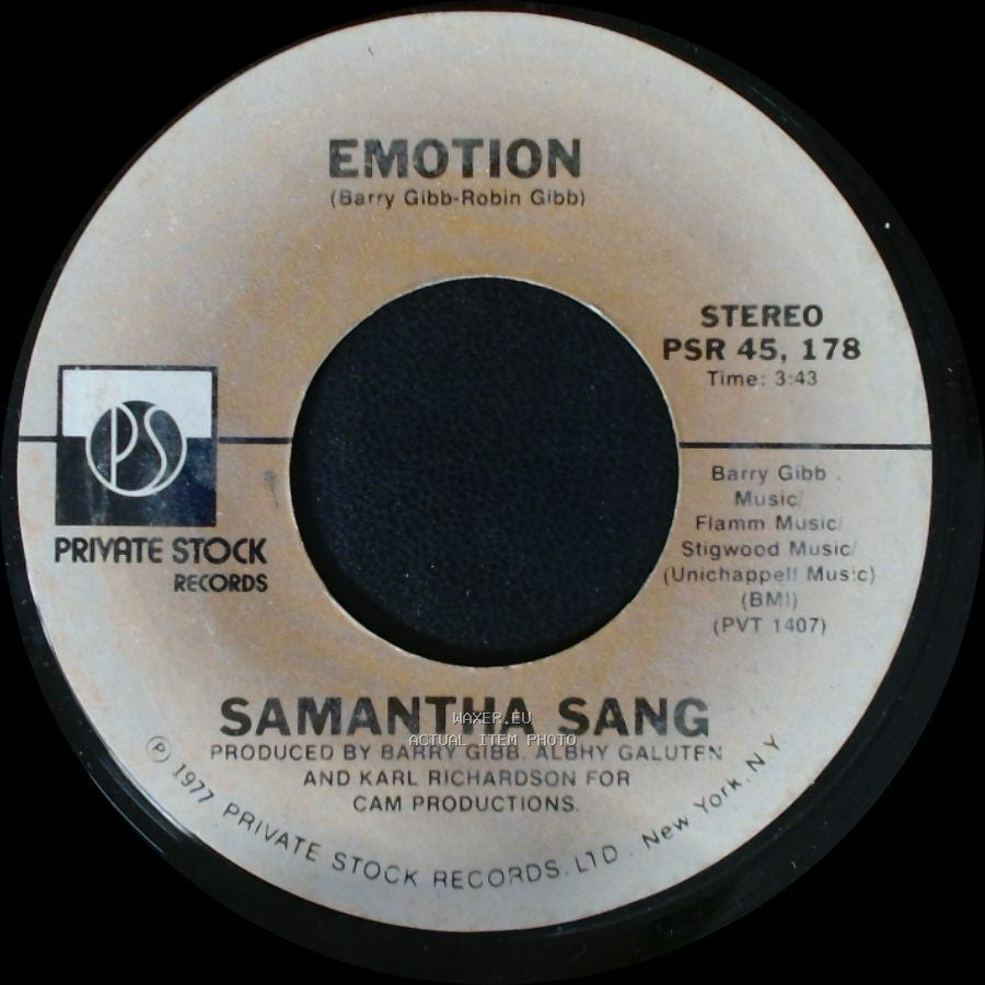 Samantha Sang - Emotion / When Love Is Gone side A