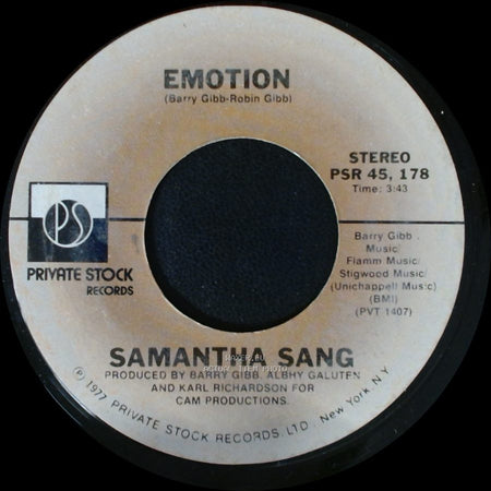 Samantha Sang - Emotion / When Love Is Gone side A