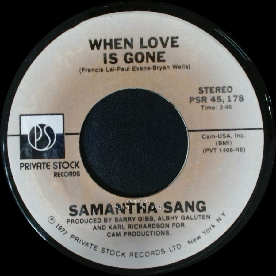 Samantha Sang - Emotion / When Love Is Gone side B