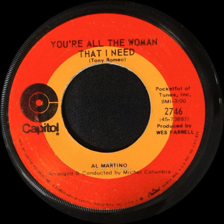 Al Martino - Can't Help Falling In Love / You're All The Woman That I Need side B