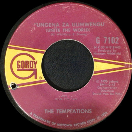 The Temptations - Ungena Za Ulimwengu (Unite The World) / Hum Along And Dance side B