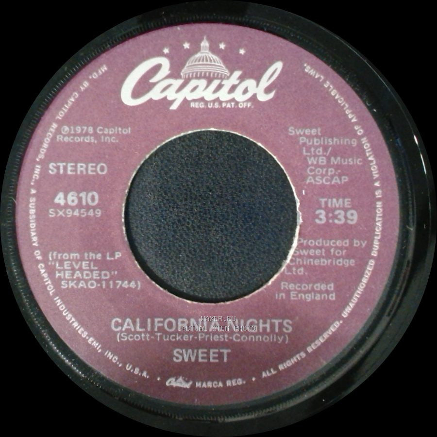 Sweet - California Nights / Dream On side A
