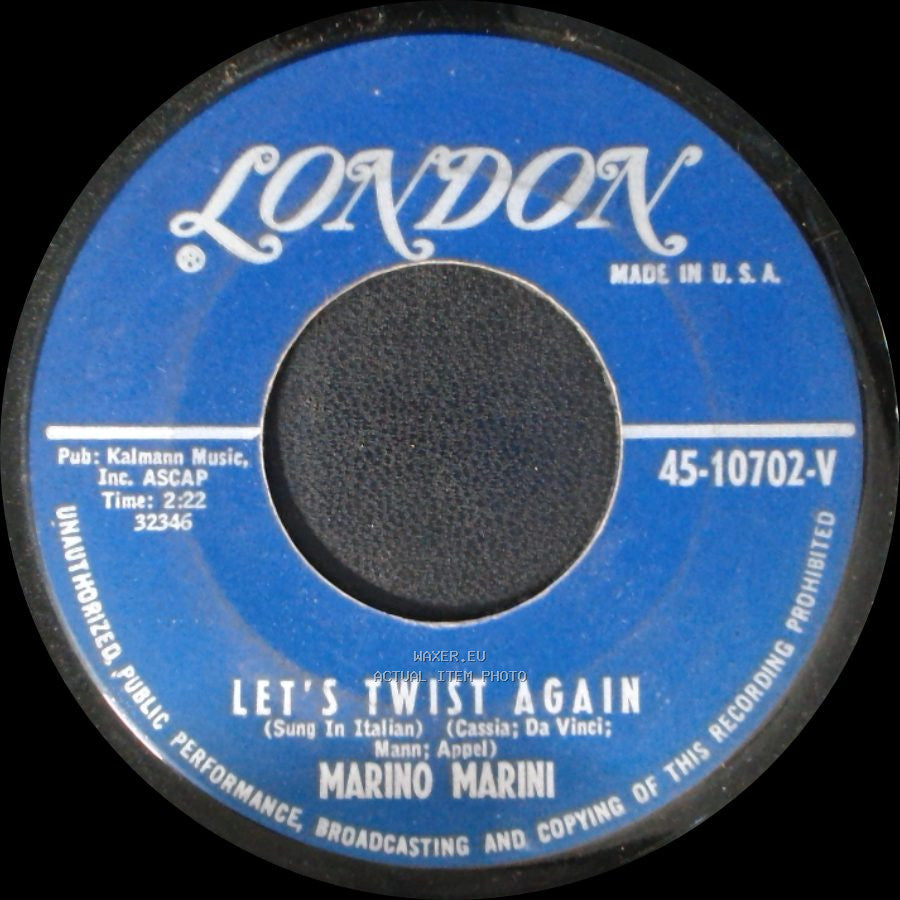 Marino Marini - Twist In Love / Let's Twist Again side B