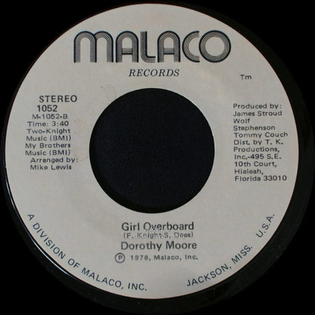 Dorothy Moore - Girl Overboard / Special Occasion side B