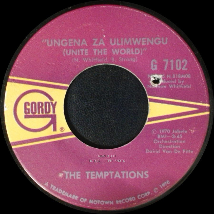 The Temptations - Ungena Za Ulimwengu (Unite The World) / Hum Along And Dance side A