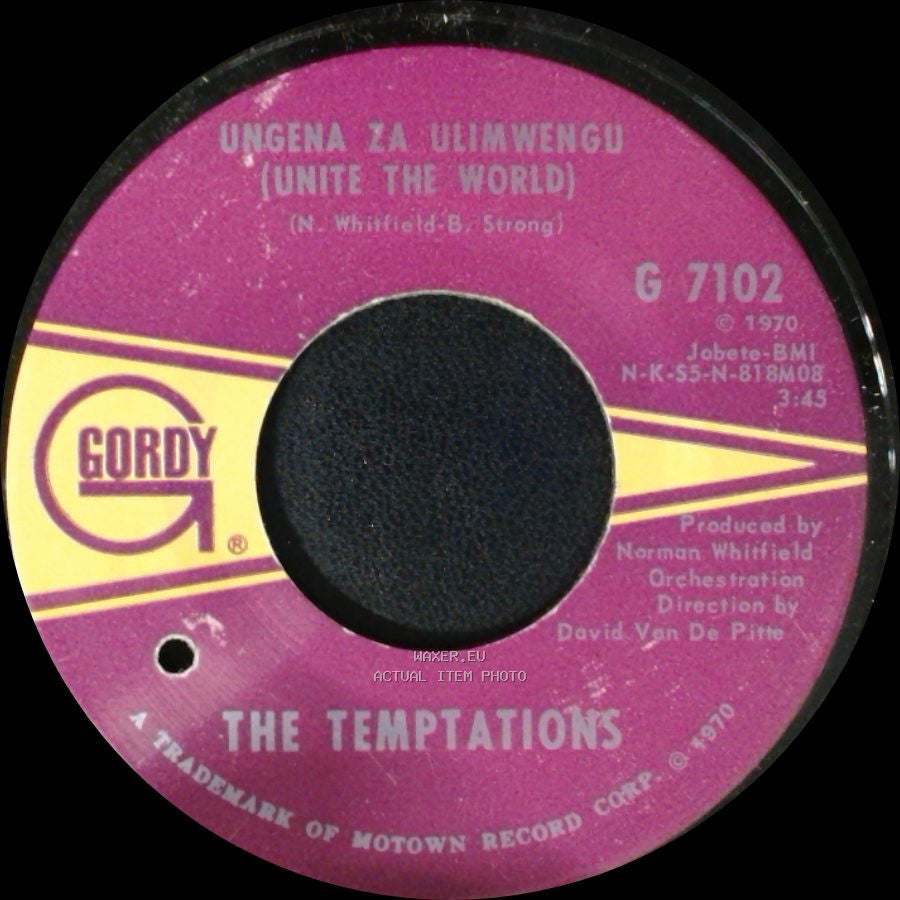 The Temptations - Ungena Za Ulimwengu (Unite The World) / Hum Along And Dance side B