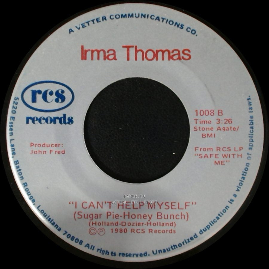 Irma Thomas - I Can't Help Myself / Take What You Find side A