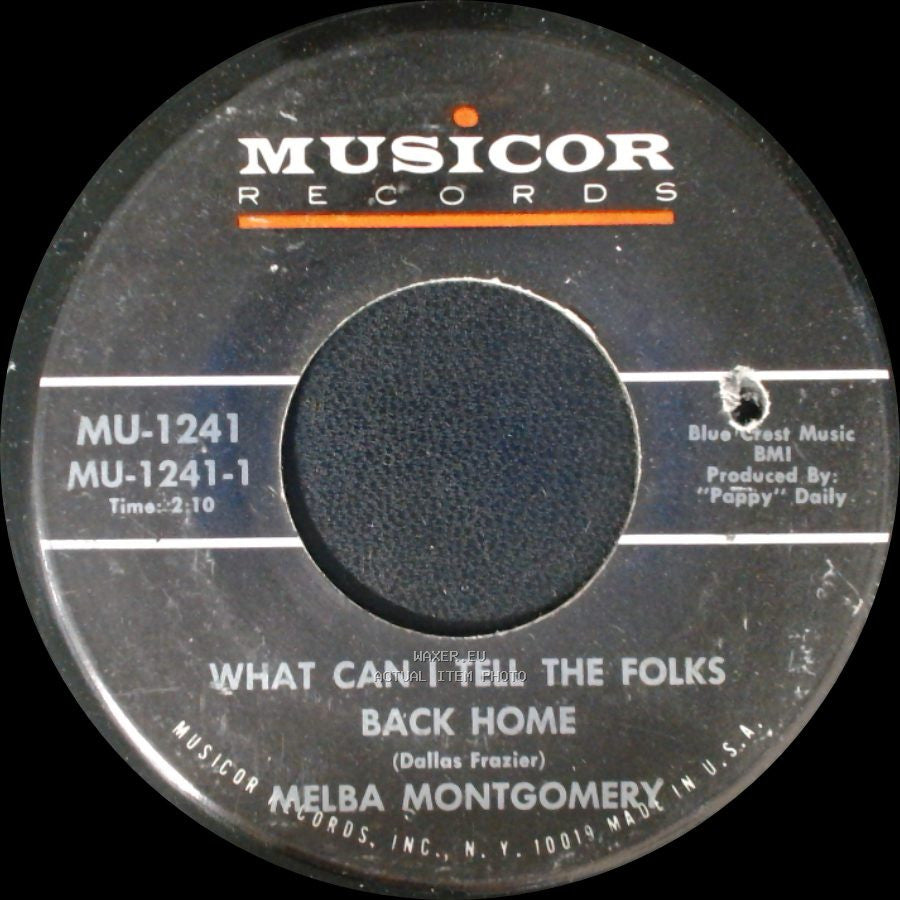 Melba Montgomery - What Can I Tell The Folks Back Home / The Right Time To Lose My Mind side A