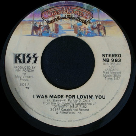 Kiss - I Was Made For Lovin' You / Hard Times side A
