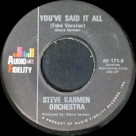 Steve Karmen Orchestra - You've Said It All (Four Feeling) / You've Said It All (Tuba Version) side B