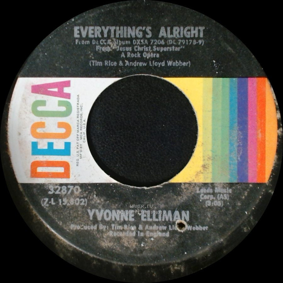 Yvonne Elliman / Various Artists - Everything's Alright / Heaven On Their Minds side A