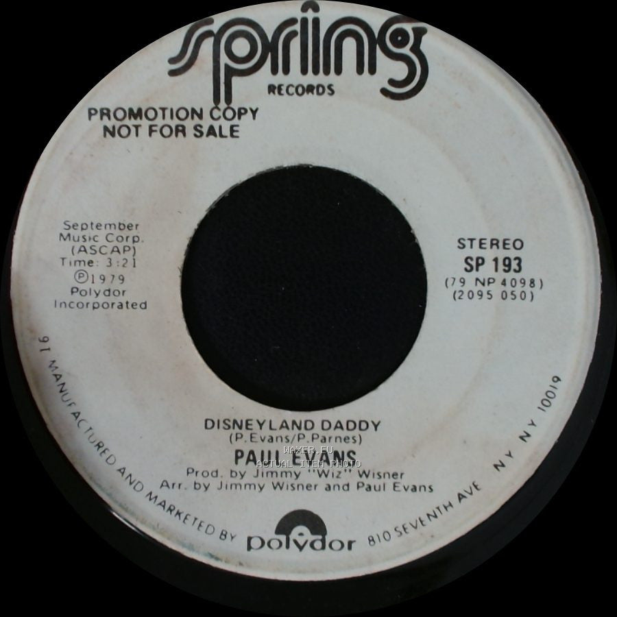 Paul Evans - Disneyland Daddy / Disneyland Daddy side B