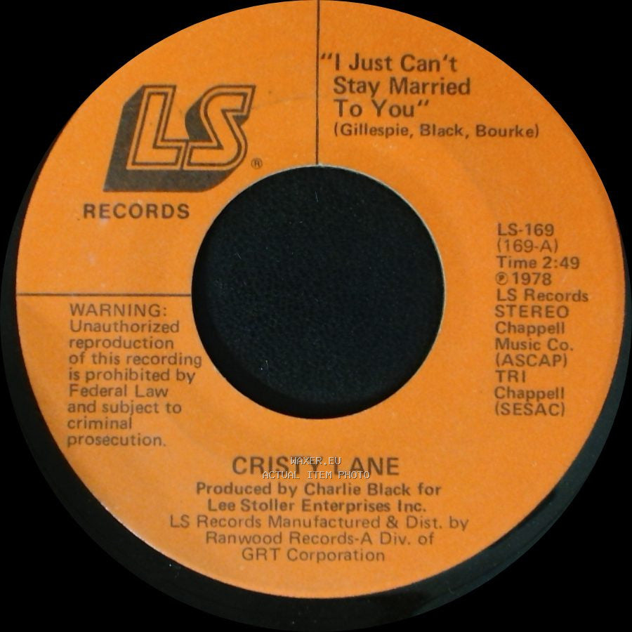 Cristy Lane - I Just Can't Stay Married To You / Rainsong side A