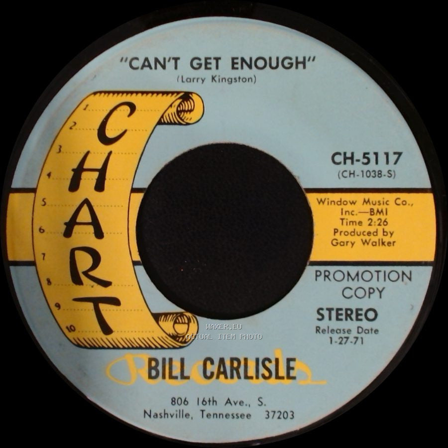 Bill Carlisle - Can't Get Enough / Can't Get Enough side A