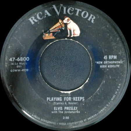 Elvis Presley With The Jordanaires - Playing For Keeps / Too Much side A