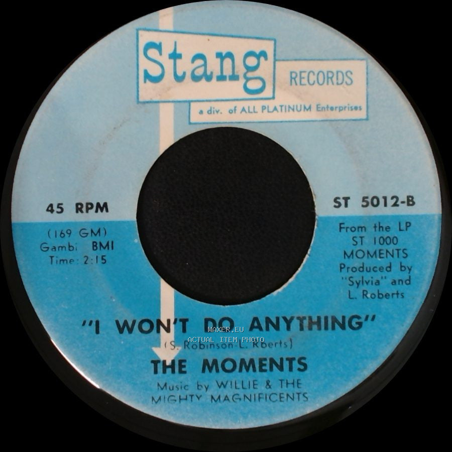 The Moments - Love On A Two-Way Street / I Won't Do Anything side B