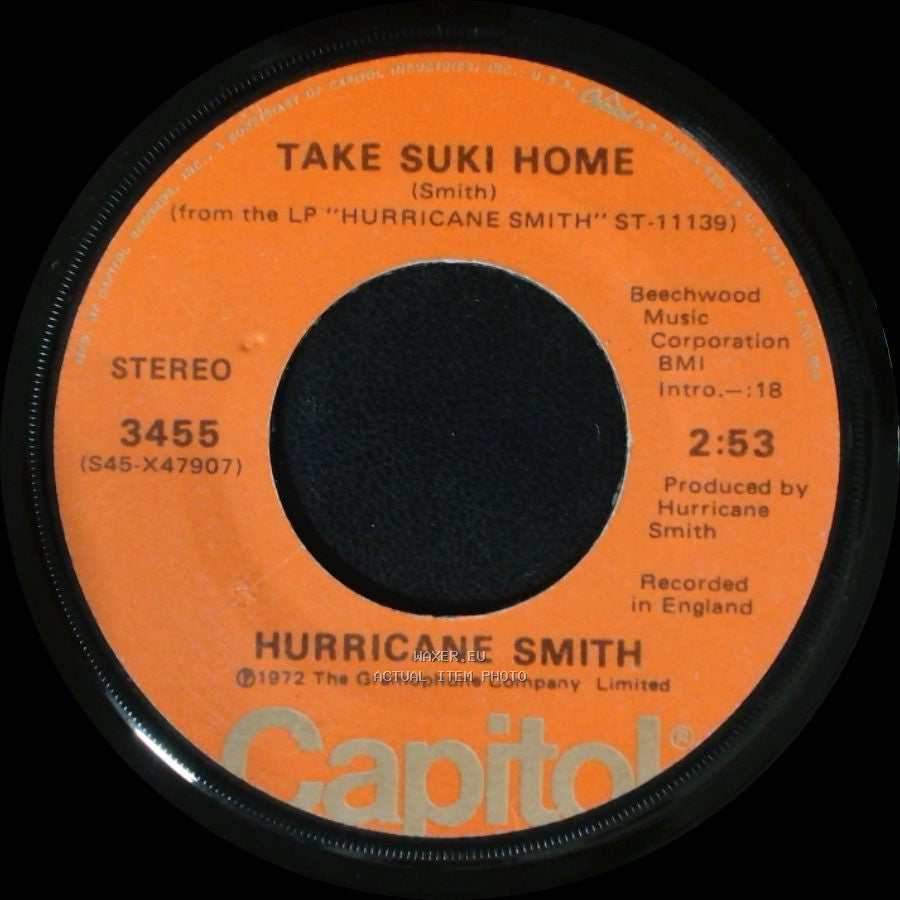 Hurricane Smith - Take Suki Home / Who Was It? side B