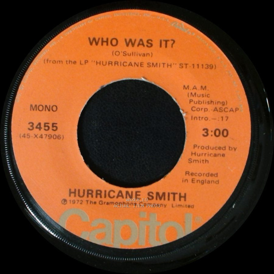 Hurricane Smith - Take Suki Home / Who Was It? side A