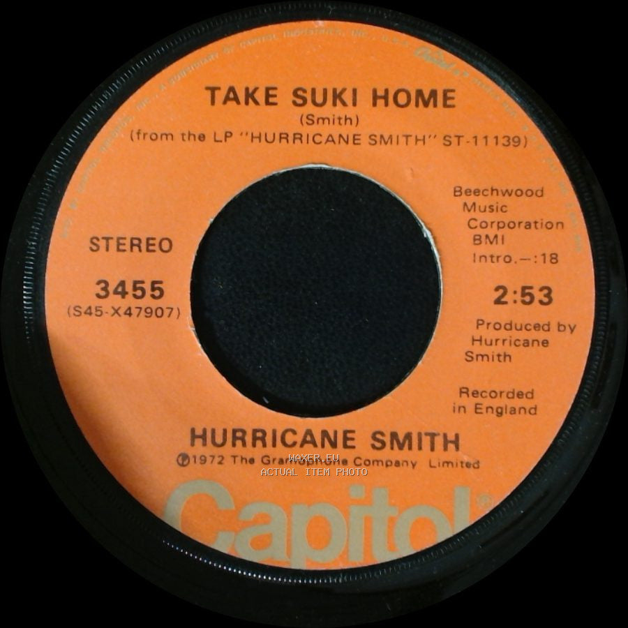 Hurricane Smith - Take Suki Home / Who Was It? side B