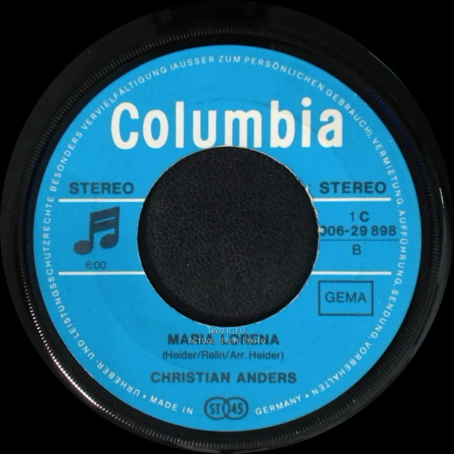 Christian Anders - Das Schönste Mädchen, Das Es Gibt / Maria Lorena side B