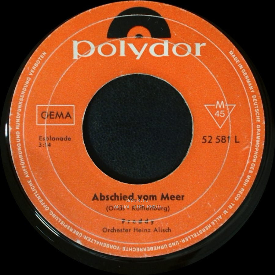 Freddy - So Schnell Sieht Ein Seemann Nicht Black / Abschied Vom Meer side B