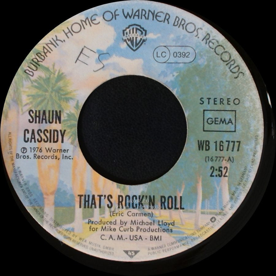 Shaun Cassidy - Amblin' / That's Rock'n Roll side B