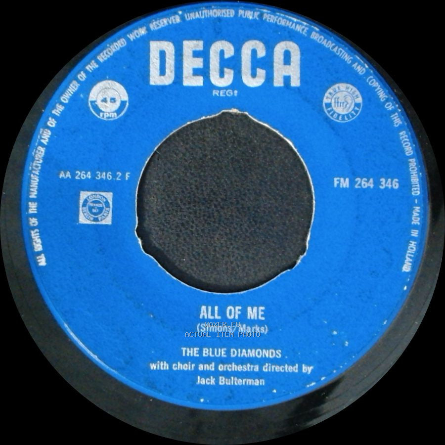 The Blue Diamonds - All Of Me / Ramona side A