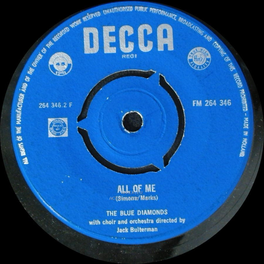 The Blue Diamonds - All Of Me / Ramona side B