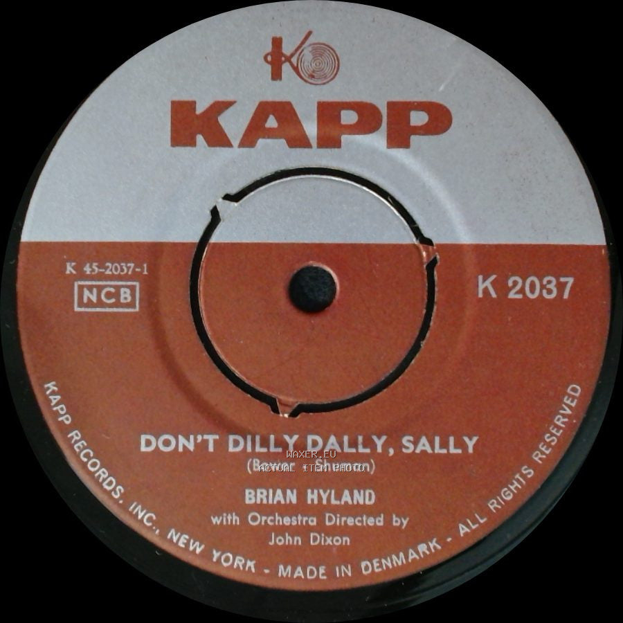 Brian Hyland - Don't Dilly Dally, Sally / Itsy Bitsy Teenie Weenie Yellow Polkadot Bikini side A