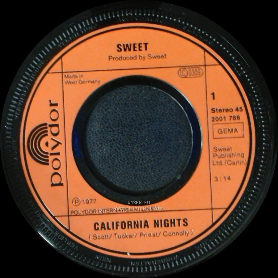 Sweet - Show Me The Way / California Nights side B