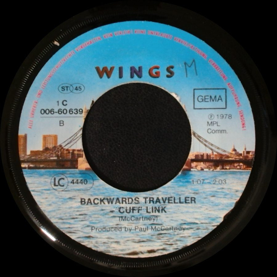 Wings / Cuff Link - With A Little Luck / Backwards Traveller side B