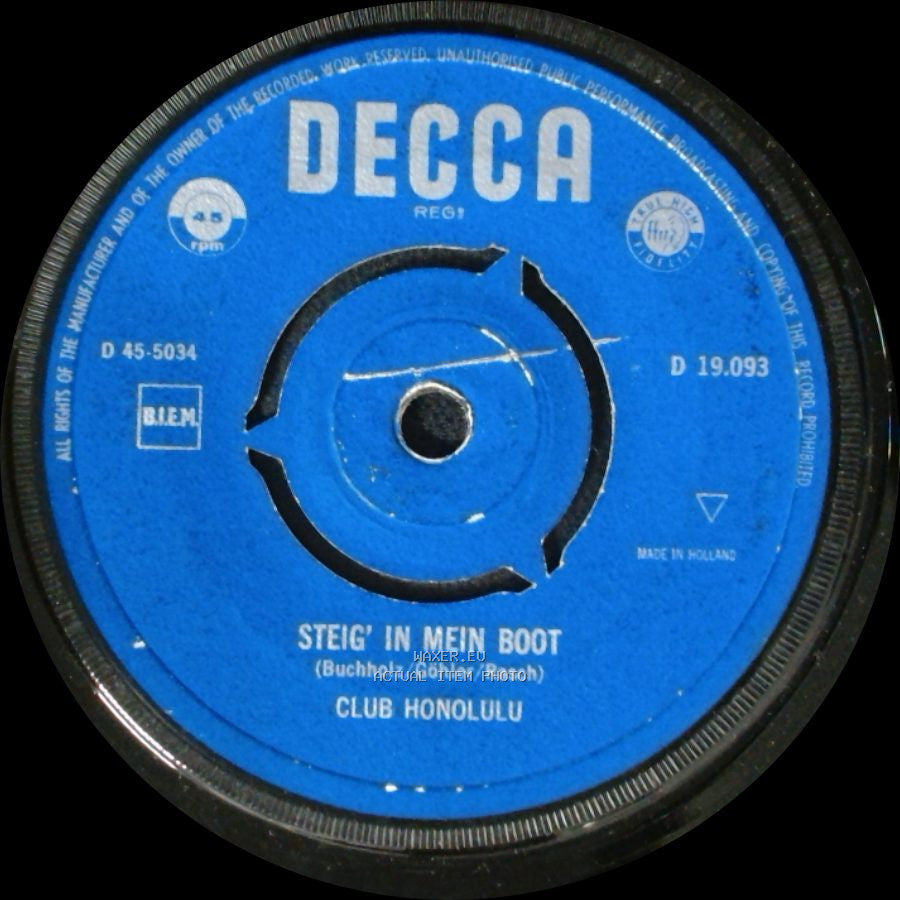 Club Honolulu - Steig' In Mein Boot / Itsy Bitsy Teenie Weenie Honolulu-Strand-Bikini side A