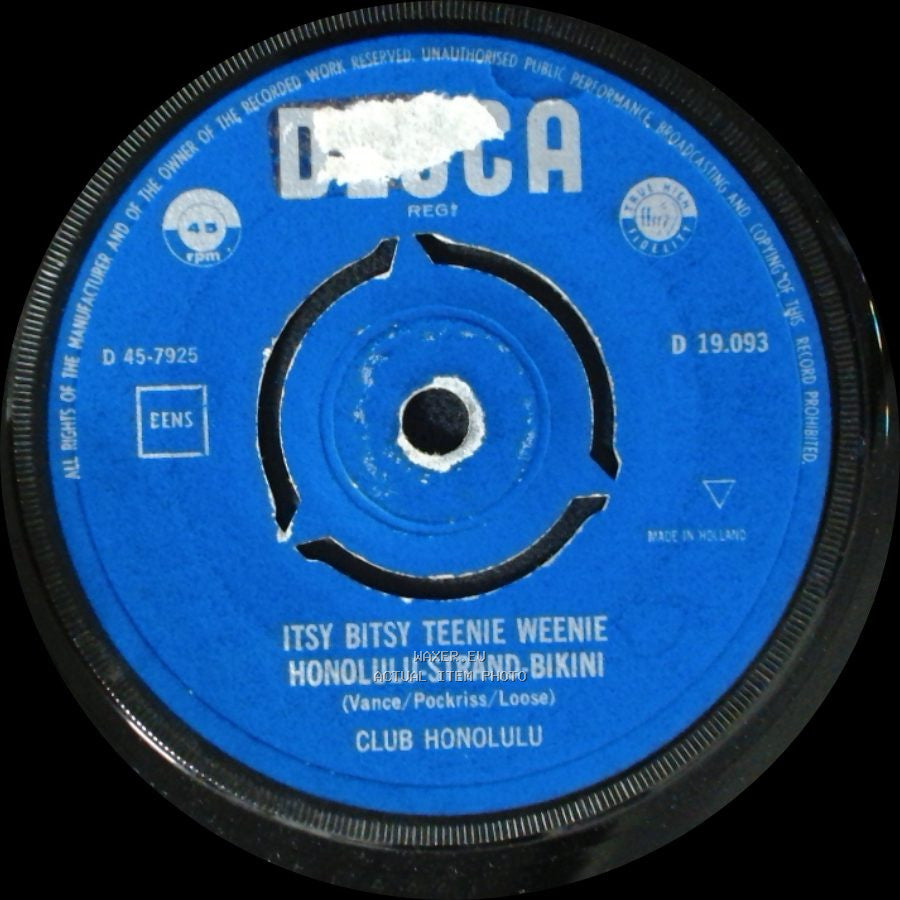 Club Honolulu - Steig' In Mein Boot / Itsy Bitsy Teenie Weenie Honolulu-Strand-Bikini side B