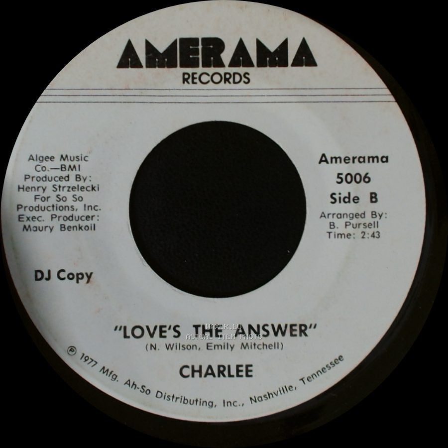 Charlee - You Hum The Tune / Love's The Answer side B