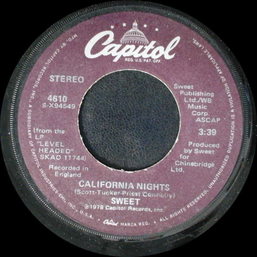 Sweet - California Nights / Dream On side A