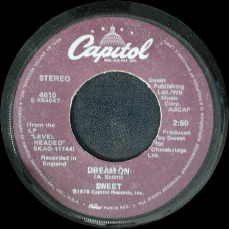 Sweet - California Nights / Dream On side B