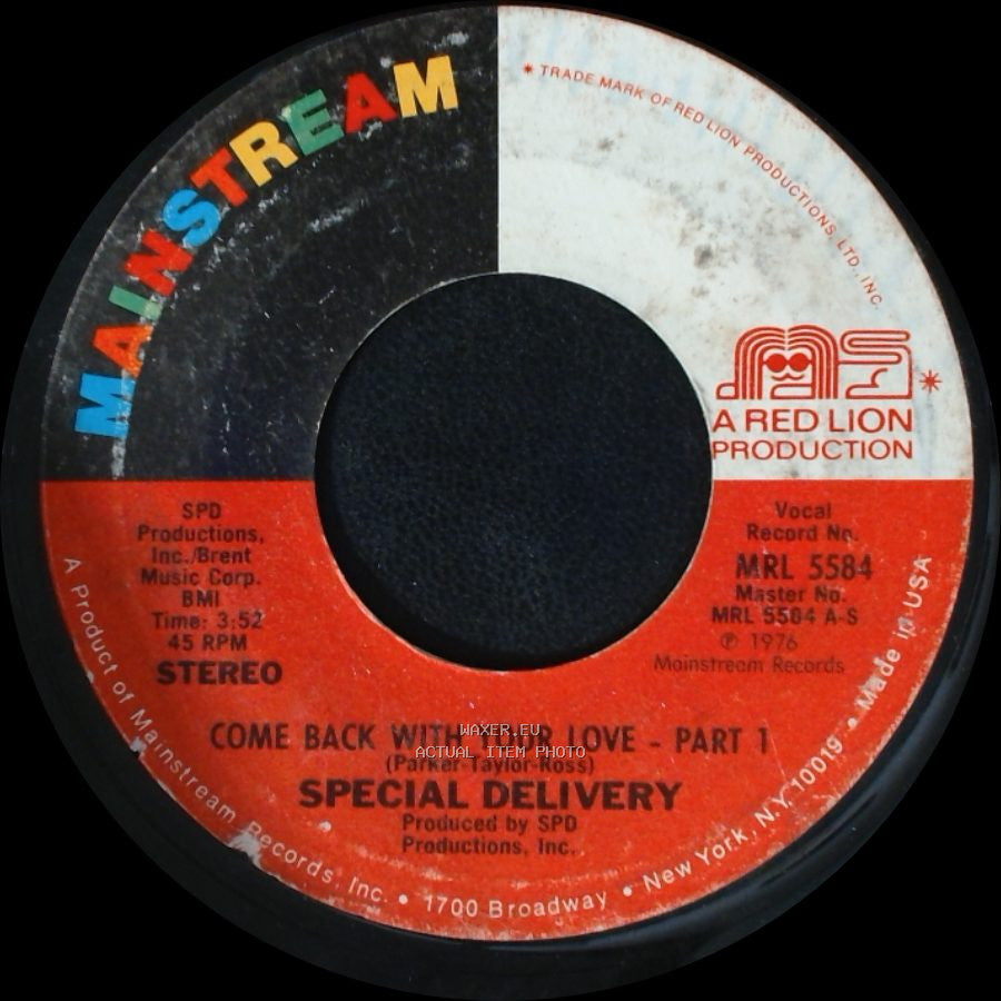 Special Delivery - Come Back With Your Love - Part 2 / Come Back With Your Love - Part 1 side B